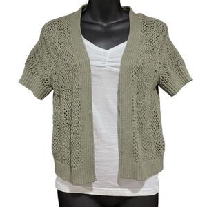 Sonoma Green Short Sleeved Cardigan Sweater Women’s Medium